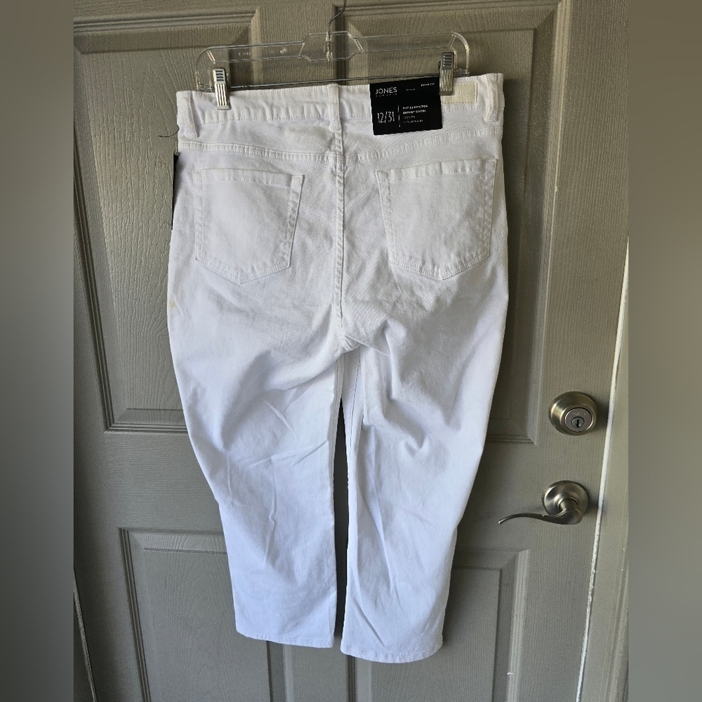 Jones New York Lexington Capri Jeans Sz 12 White Women Sculpt Shaper 34x24 - Picture 11 of 14